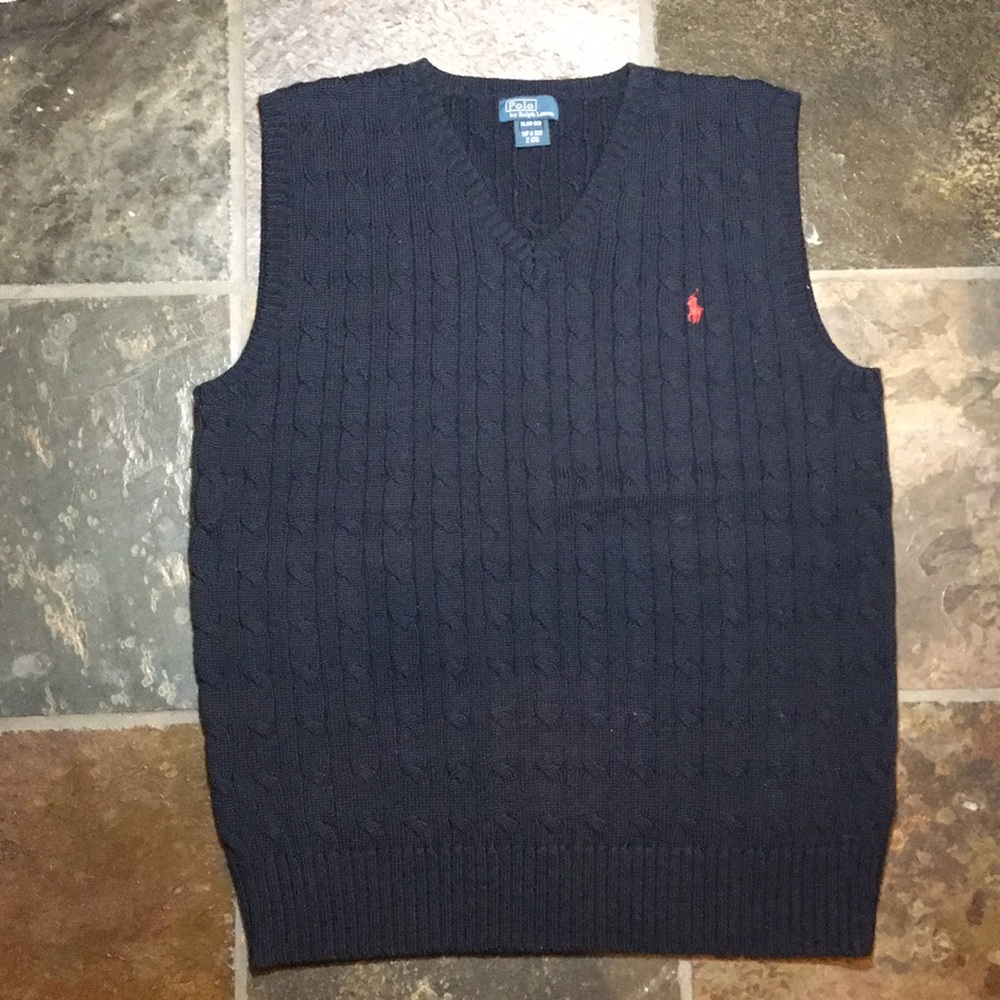 Ralph Lauren Cable-Knit V-Neck Sweater Vest